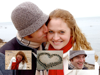 Raster met Großem Foto Hintergrund