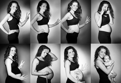 Collage von der Schwangerschaft